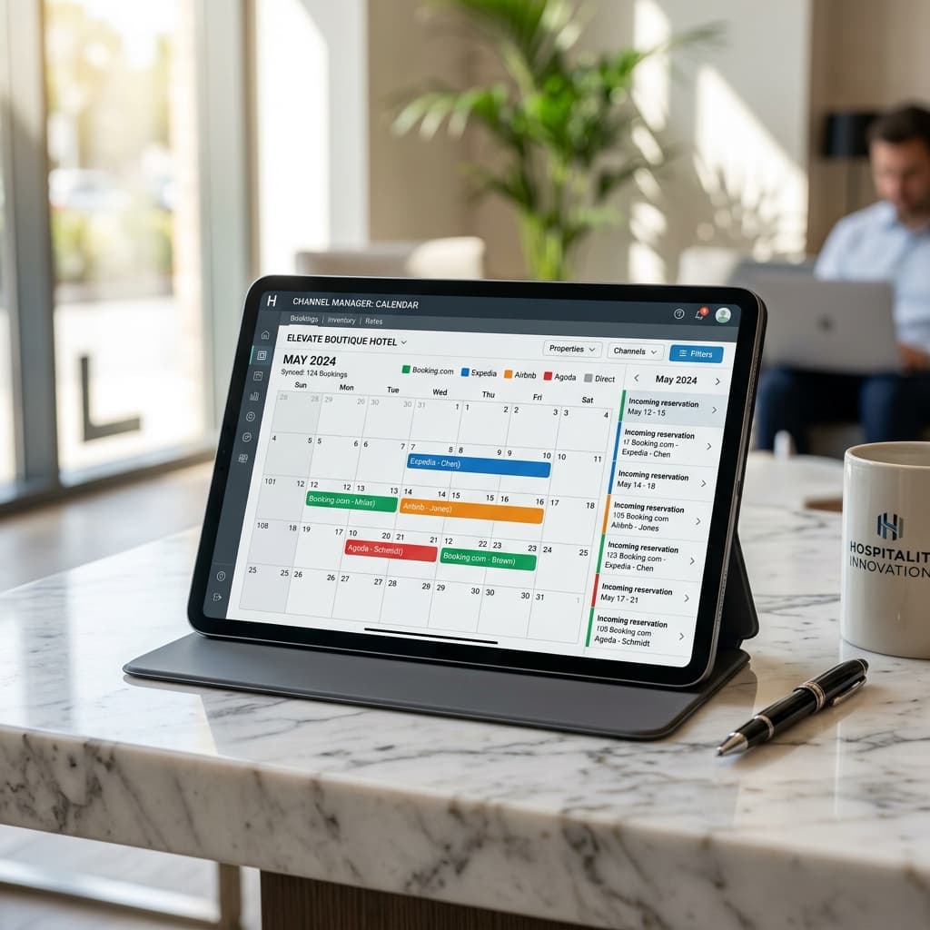 Cloud CRM dashboard showing guest details and marketing offers