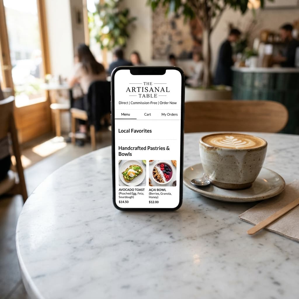 Restaurant Direct Ordering Website on Smartphone