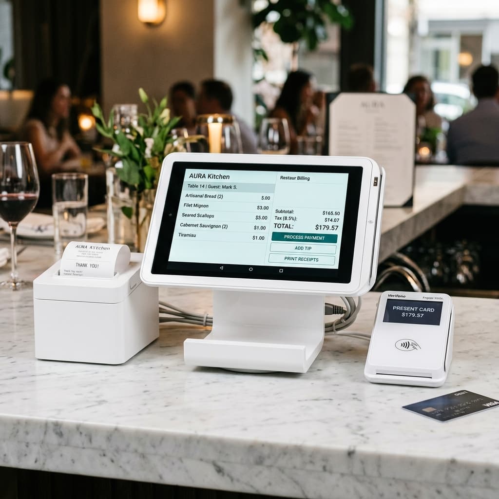 Fast restaurant billing software running on an iPad terminal